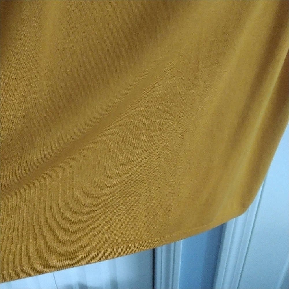 Jones New York Mustard Bost Neck Hole Front Tunic Top 3X - Picture 4 of 8